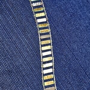 Silpada Reversible Turquoise And Silver-brass Bracelet. Adjustible 7" To 8.25".